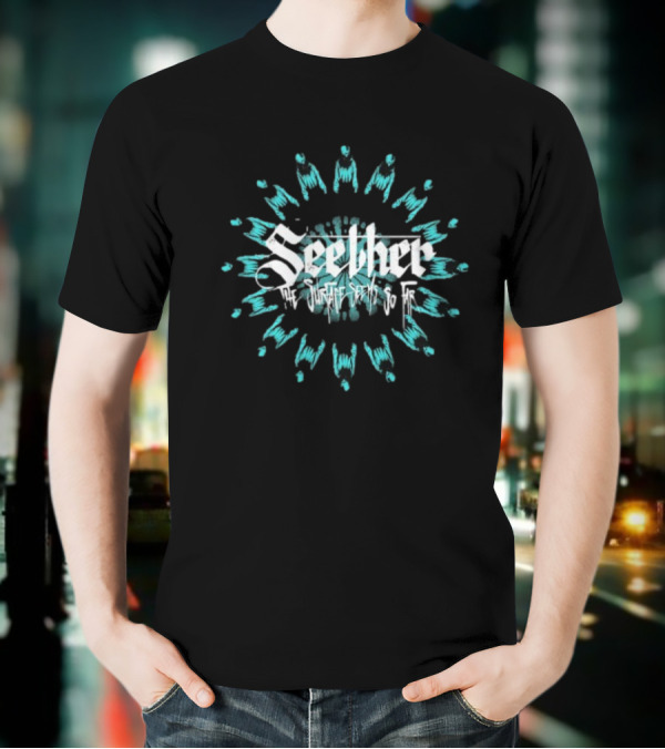 Seether The Surface Seems So Far Circle Blue And White Motif T-Shirt