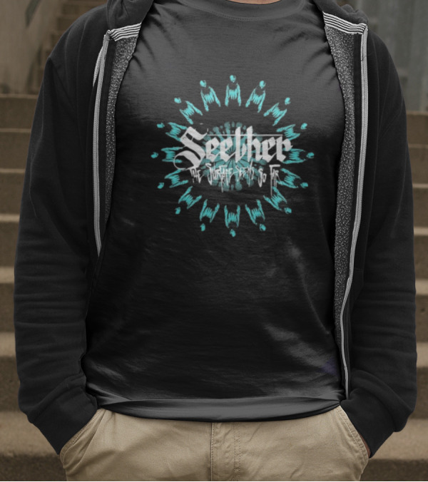 Seether The Surface Seems So Far Circle Blue And White Motif T-Shirt
