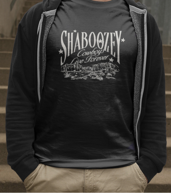 Shaboozey Cowboys Live Forever Western Mountains Scene T-Shirt