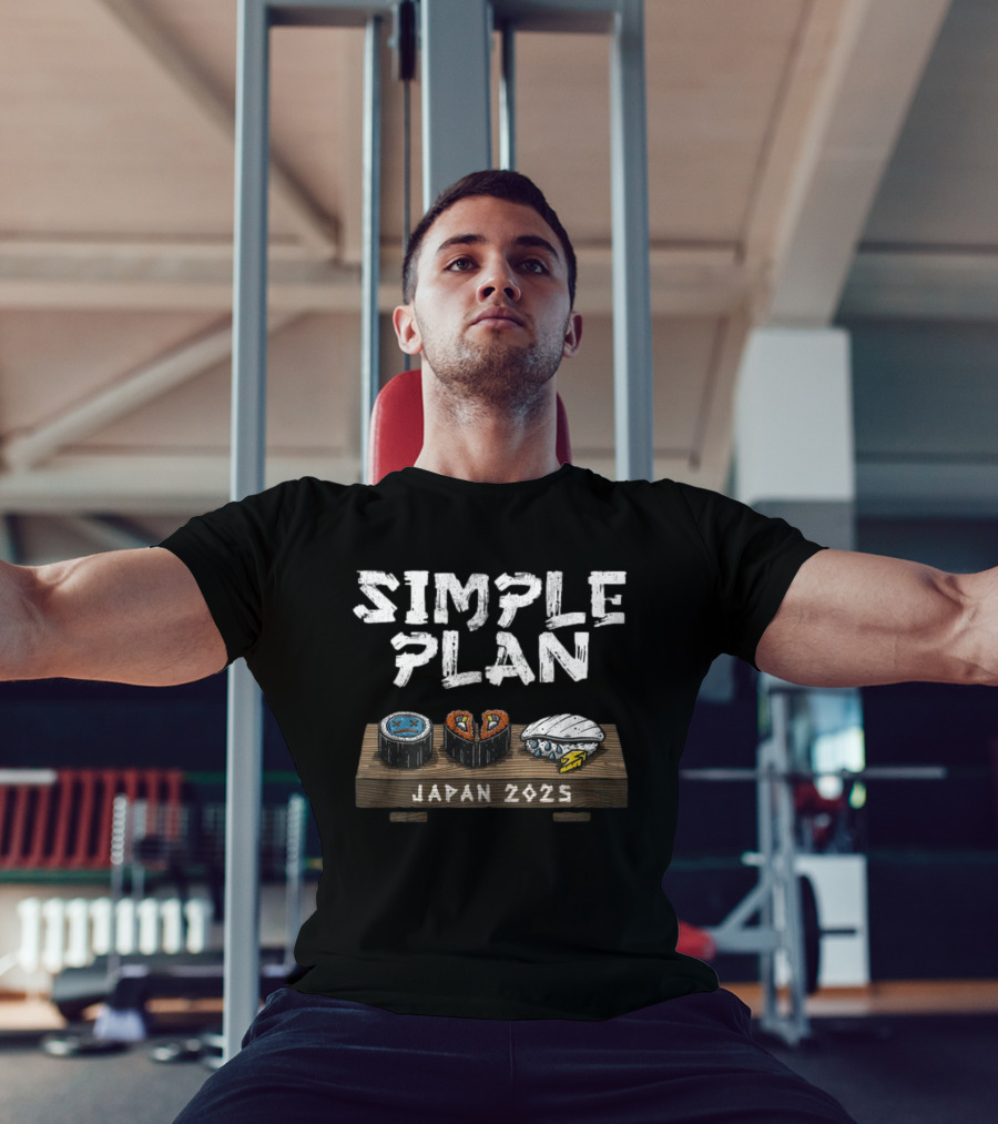 Simple Plan Japan 2025 Sushi Icons T-Shirt