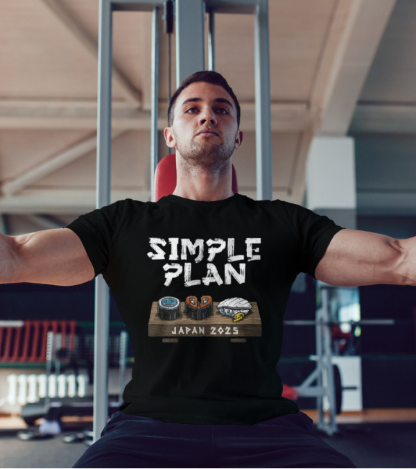 Simple Plan Japan 2025 Sushi Icons T-Shirt