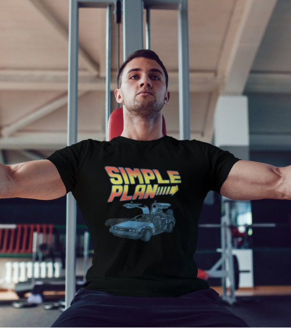SIMPLE PLAN Time Travel Car Retro Style Cutout T-Shirt