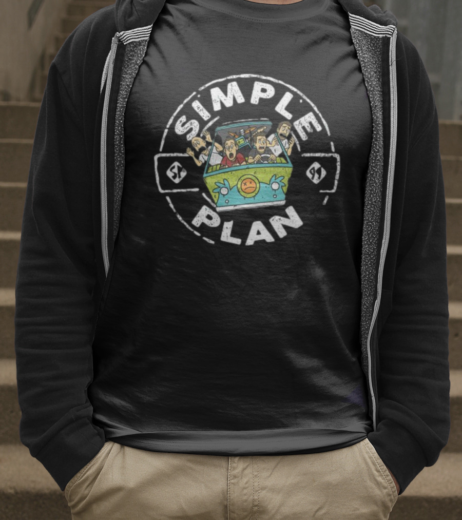 Simple Plan Cartoon Car Chaos Adventure T-Shirt