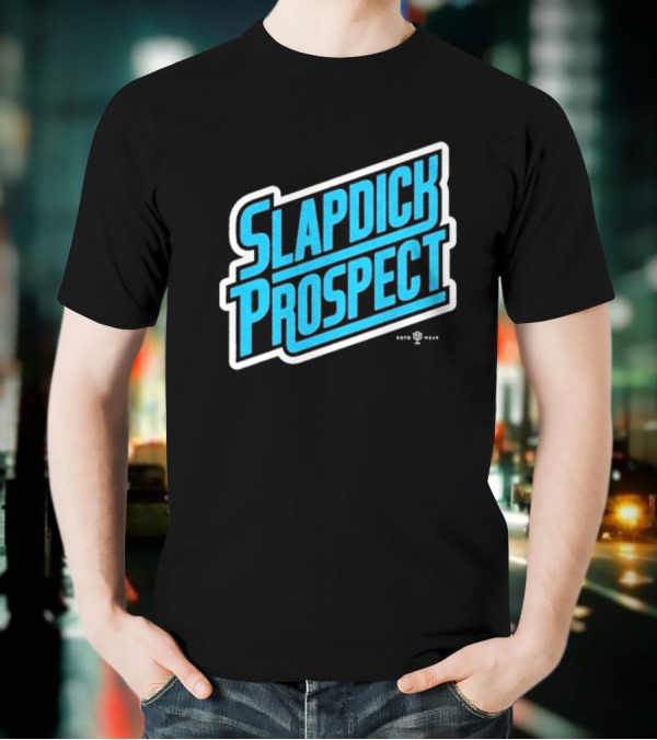Slapdick Prospect Blue Bold Text T-Shirt