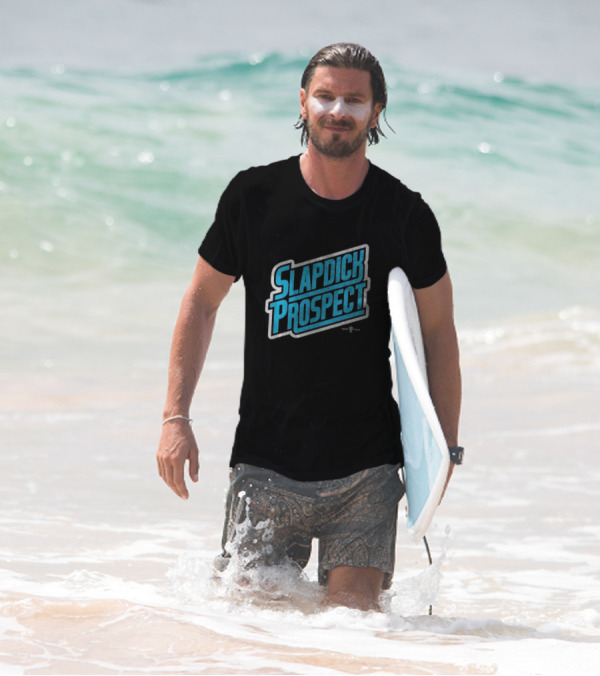 Slapdick Prospect Blue Bold Text T-Shirt