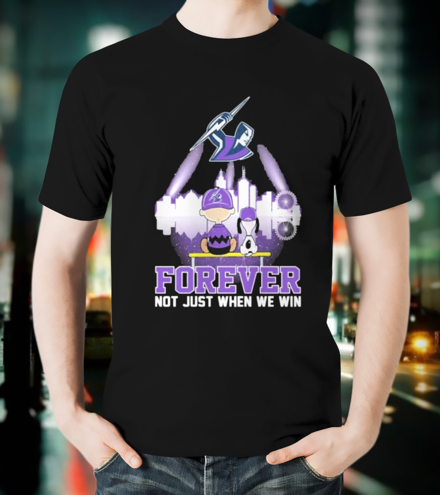 Snoopy Charlie Brown Melbourne Storm Forever Not Just When We Win Peanuts Skyline T-Shirt