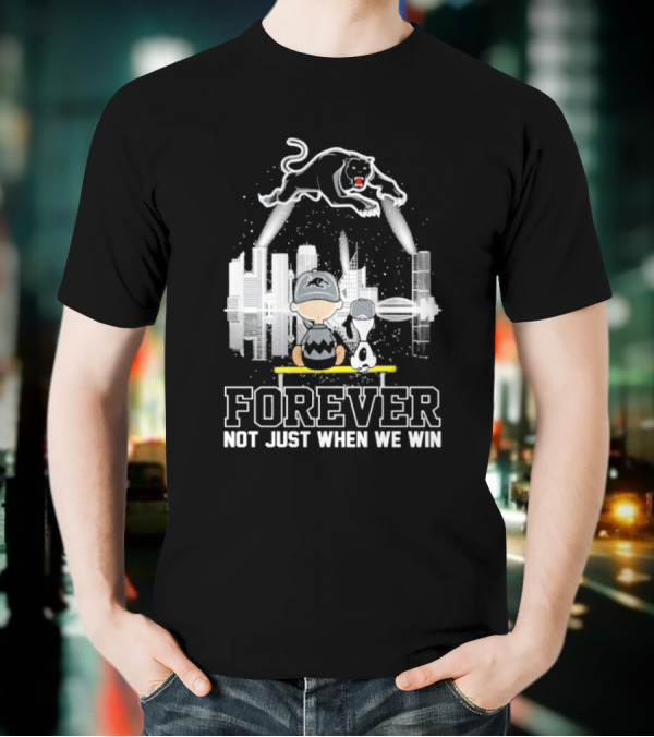 Snoopy Charlie Brown Peanuts Penrith Panthers Forever Skyline Not Just When We Win T-Shirt