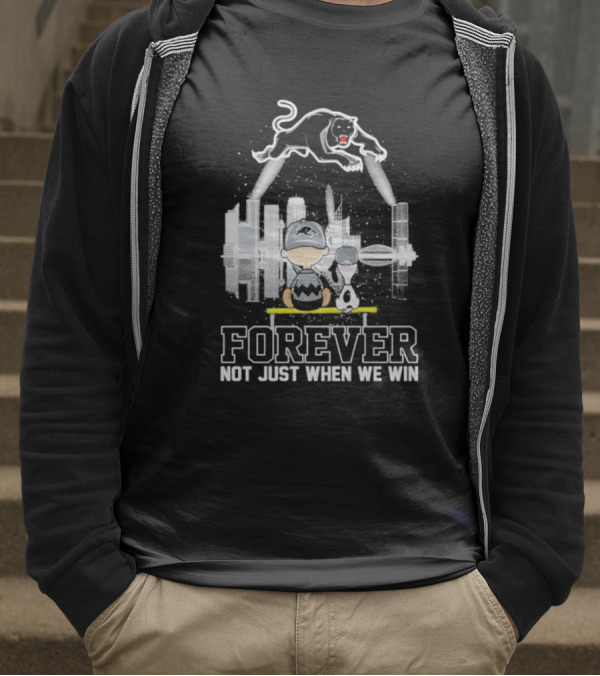 Snoopy Charlie Brown Peanuts Penrith Panthers Forever Skyline Not Just When We Win T-Shirt