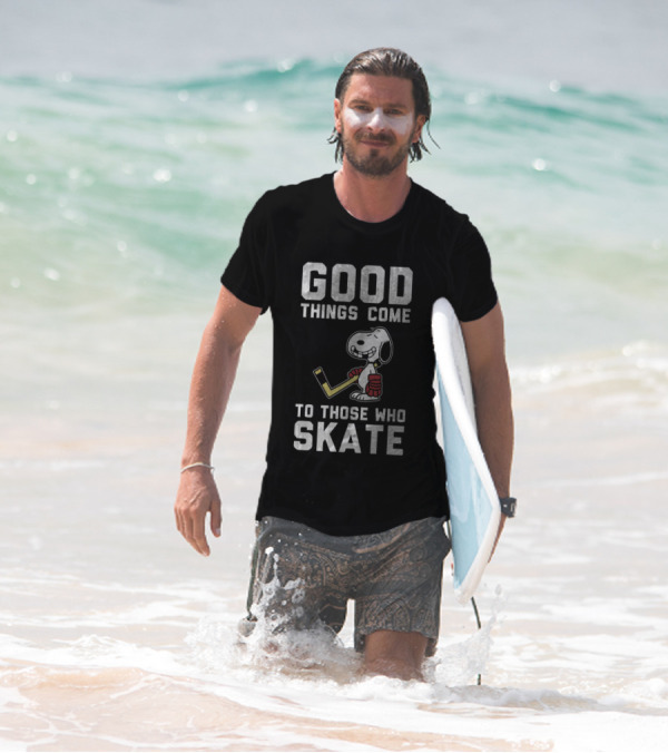 Snoopy Good Things Come To Those Who Skate Hockey T-Shirt