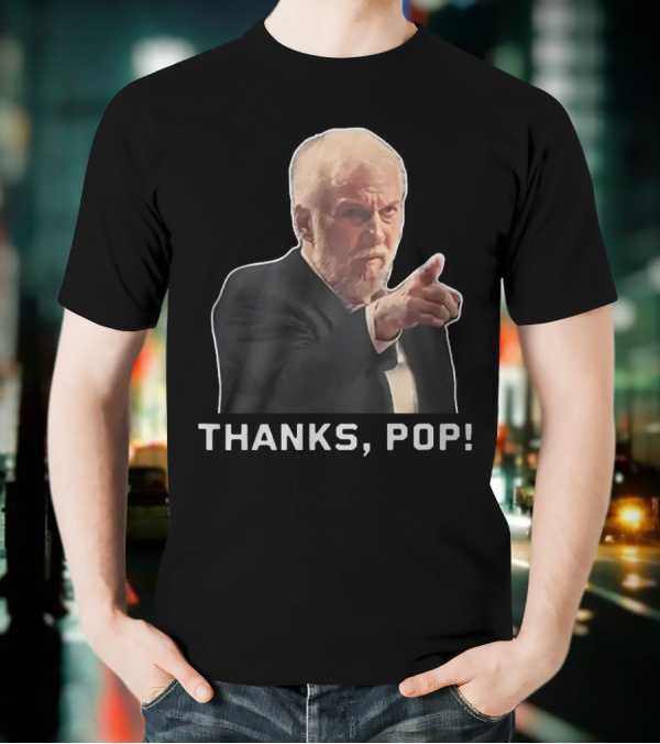 Steve Kerr Gregg Popovich Thanks Pop Pointing Gesture T-Shirt