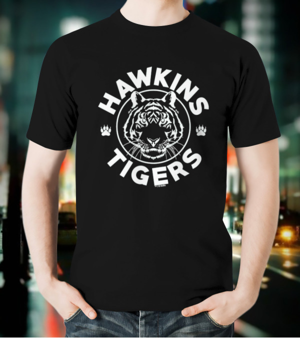 Hawkins Tigers Stranger Things Tiger Head Emblem T-Shirt