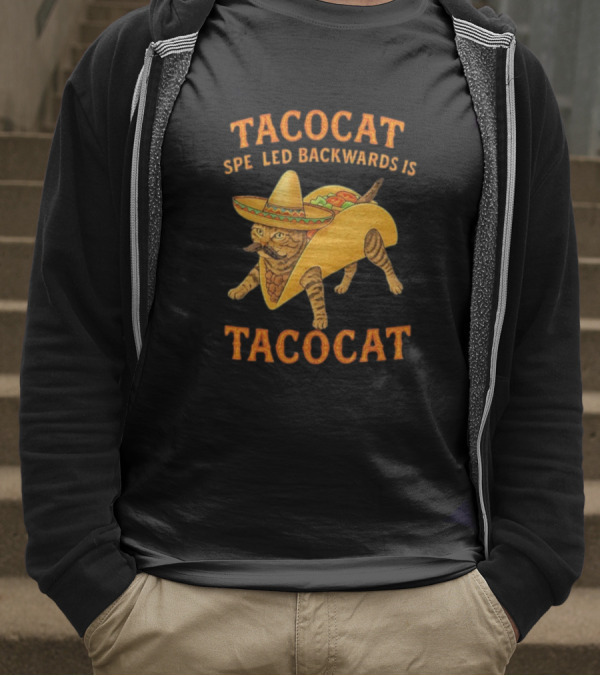 Taco Cat Sombrero Palindrome Humor T-Shirt