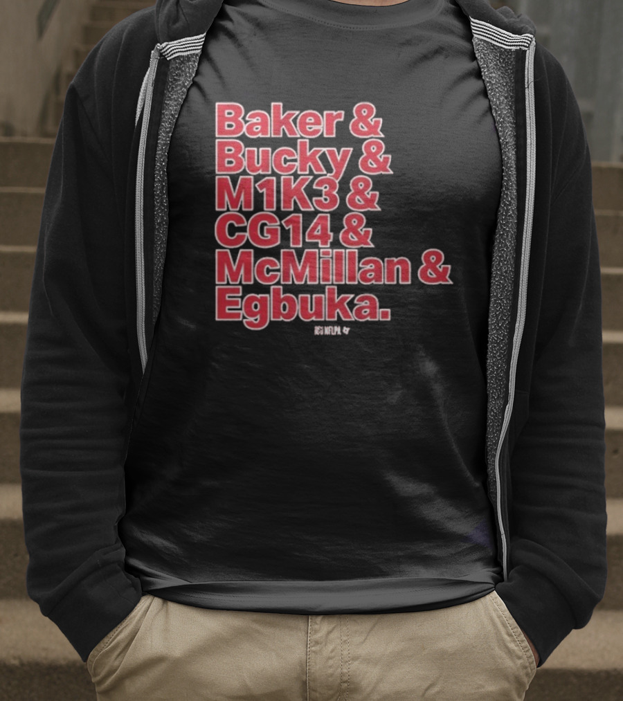 Baker & Bucky & M1K3 & CG14 & McMillan & Egbuka Names Tampa Bay Buccaneers T-Shirt