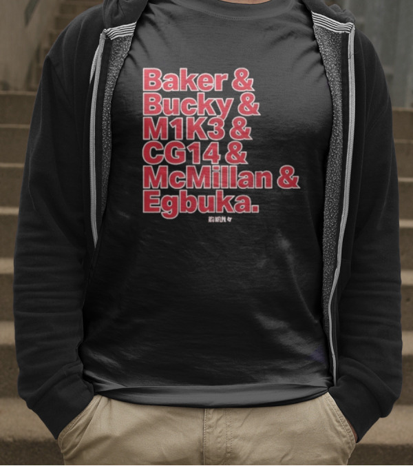 Baker & Bucky & M1K3 & CG14 & McMillan & Egbuka Names Tampa Bay Buccaneers T-Shirt