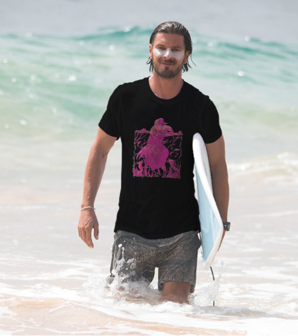 Ten Hundred Clever Girl Pink Dinosaur With Hat Underwater Artwork T-Shirt