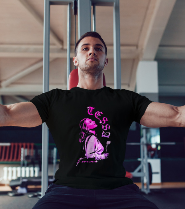 Tessa Forever Økologisk Pink Silhouette With Rose And Stars T-Shirt