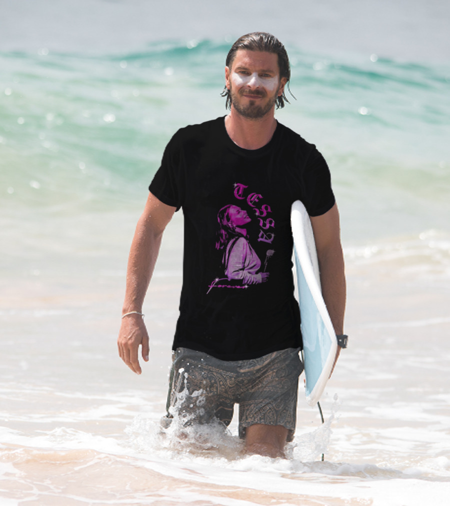 Tessa Forever Økologisk Pink Silhouette With Rose And Stars T-Shirt