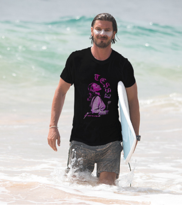 Tessa Forever Økologisk Pink Silhouette With Rose And Stars T-Shirt