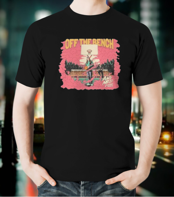 Off The Bench AMD Melo Chubby & Wallets Album Basketball Court Scene T-Shirt