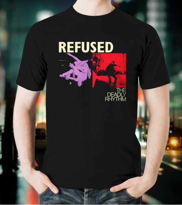 Refused The Deadly Rhythm Skater Red And Purple Imagery T-Shirt