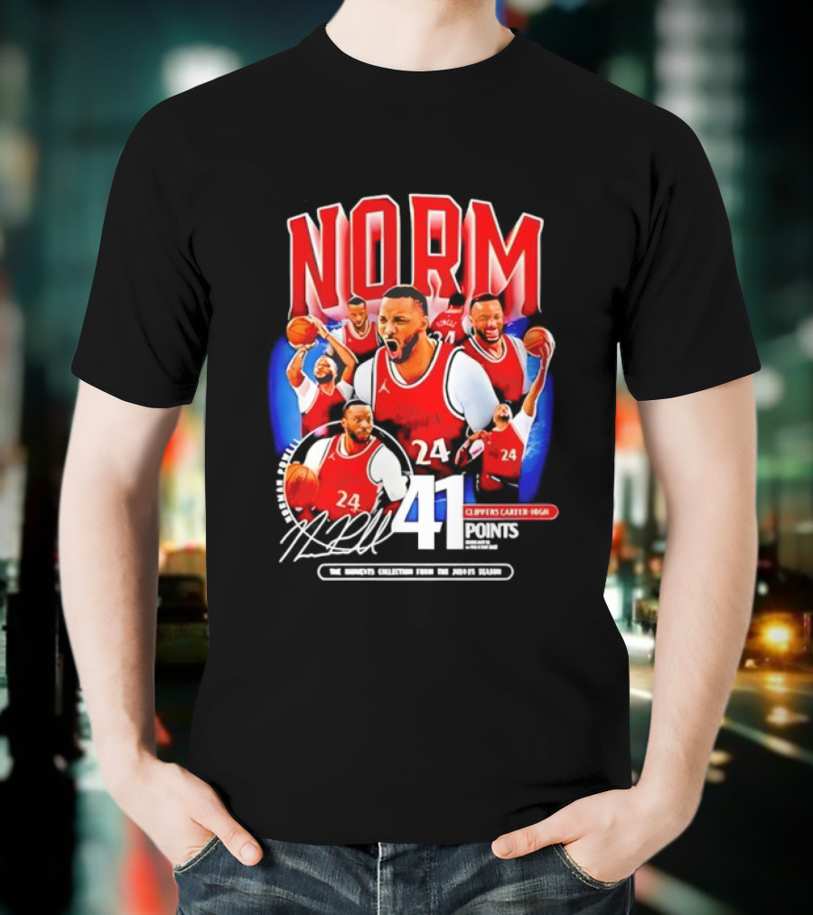 Clippers Norman Powell 24 Clippers Career High Signature 41 Points T-Shirt