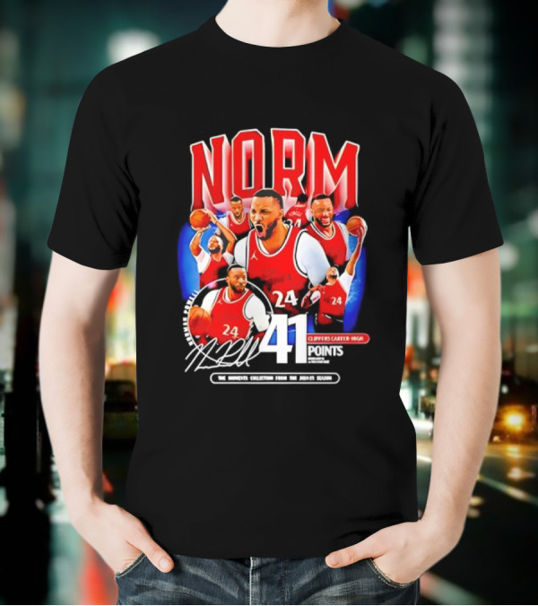 Clippers Norman Powell 24 Clippers Career High Signature 41 Points T-Shirt