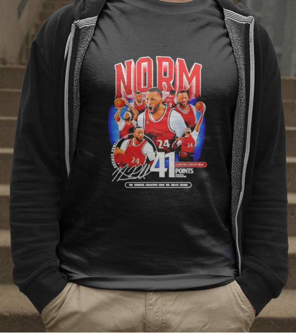 Clippers Norman Powell 24 Clippers Career High Signature 41 Points T-Shirt