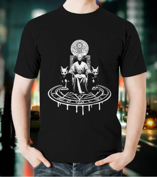 The Lovecraft Investigations Occult Symbolism Ancient Ritual Circle Specter Cats T-Shirt