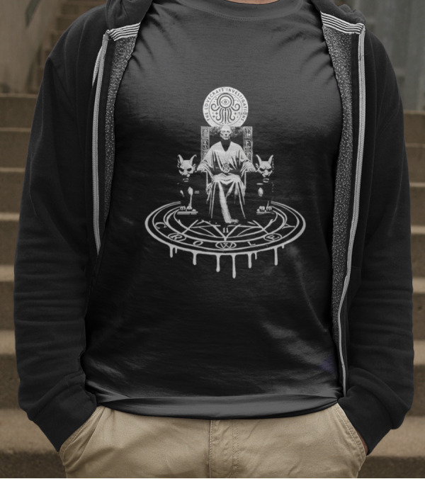 The Lovecraft Investigations Occult Symbolism Ancient Ritual Circle Specter Cats T-Shirt