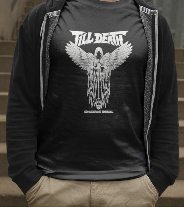 Till Death Angel Conquering Barbell T-Shirt