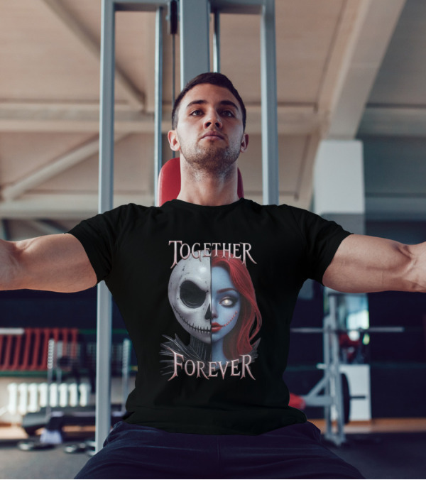 Together Forever Jack And Sally Half Face Mashup T-Shirt