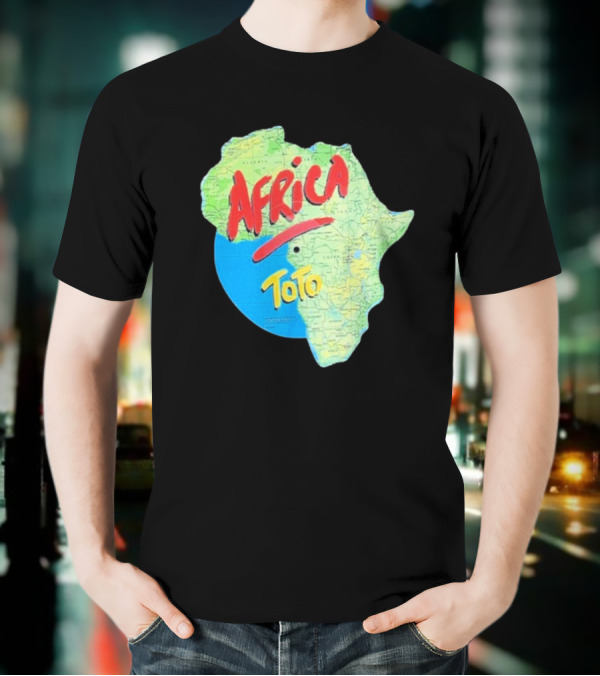 Toto Africa Map Shape With Record Design T-Shirt