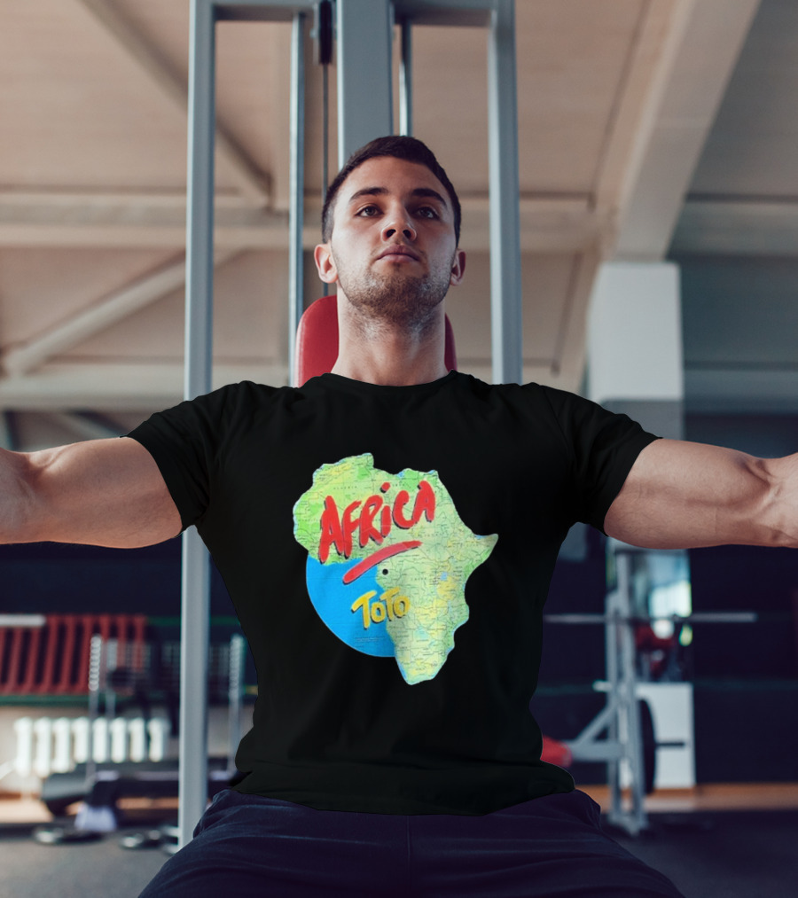 Toto Africa Map Shape With Record Design T-Shirt