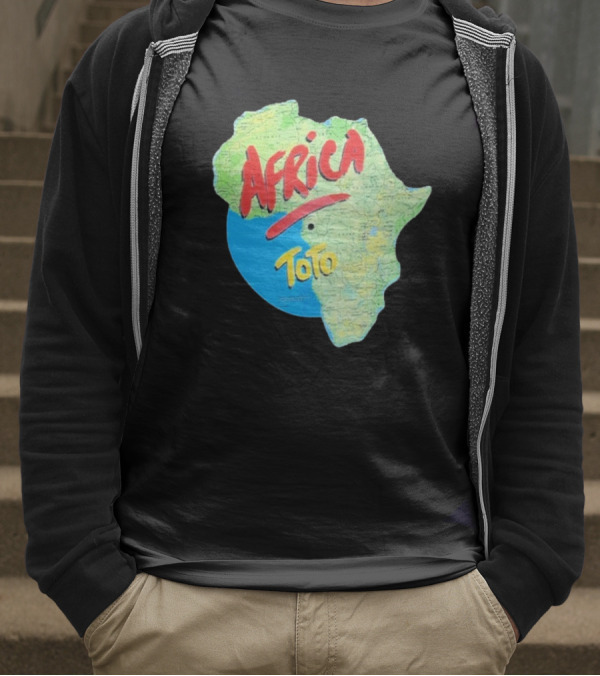 Toto Africa Map Shape With Record Design T-Shirt