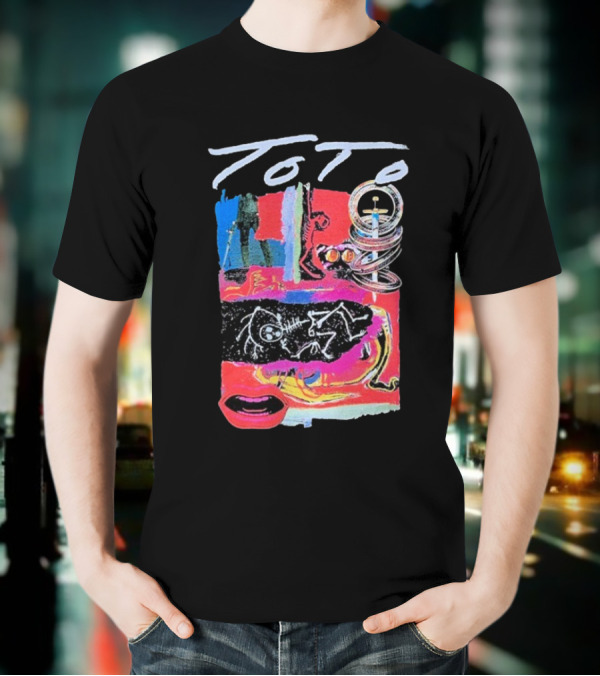 Toto Collage Album Art Iconic Retro Sword Lips Bold Colors T-Shirt