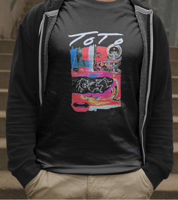 Toto Collage Album Art Iconic Retro Sword Lips Bold Colors T-Shirt