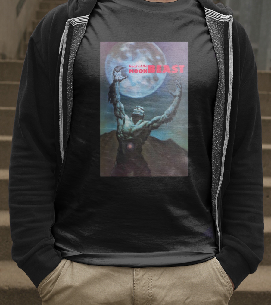 Track Of The Moon Beast Monster Howling At Full Moon T-Shirt