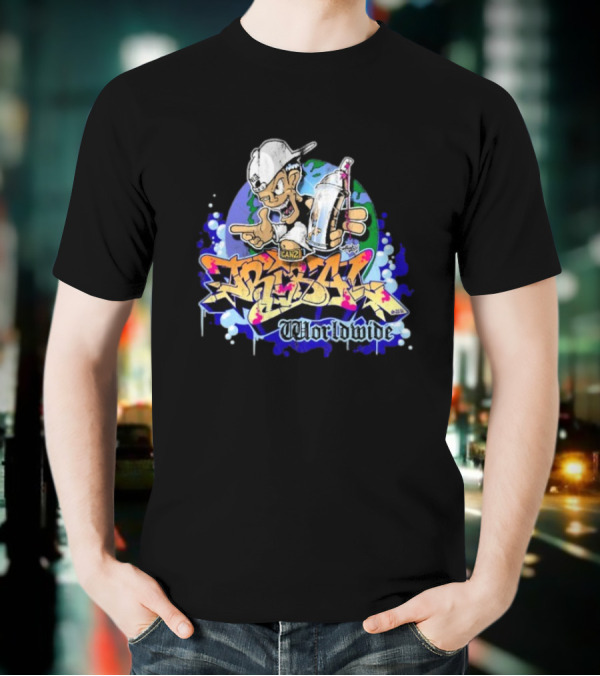 Tribal Gear Can 2 Spray Graffiti Worldwide T-Shirt