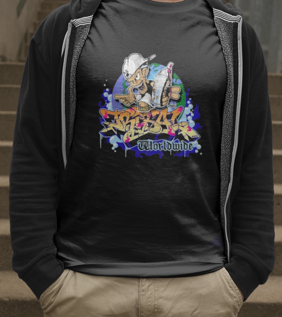 Tribal Gear Can 2 Spray Graffiti Worldwide T-Shirt