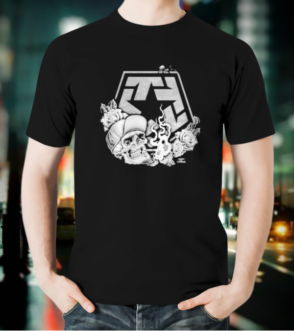 Tribal Gear Chuey Smoke Skull With Smoke And Roses T-Shirt