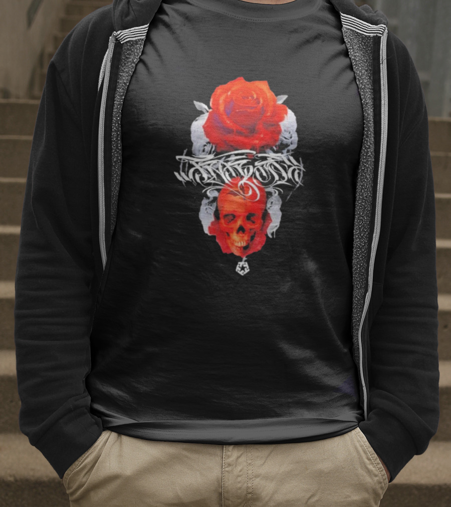 Tribal Gear Huit Rose Skull And Rose Graphic T-Shirt