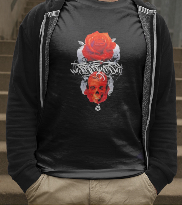 Tribal Gear Huit Rose Skull And Rose Graphic T-Shirt