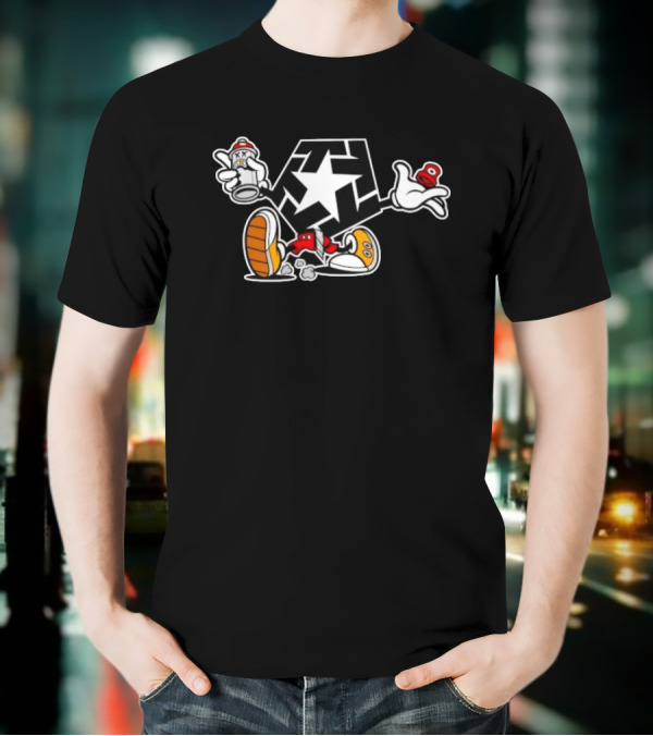 Tribal Gear T-Star Spray Paint Character Star Motif T-Shirt