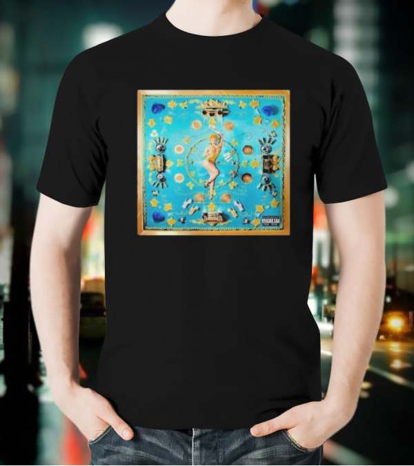 Ice Spice Y2K I'm Just A Girl Vintage Style Pop Art Blue Gold Elements T-Shirt