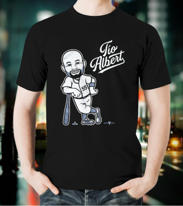 Tío Albert Baseball Player Cartoon With Bat And Number 55 T-Shirt