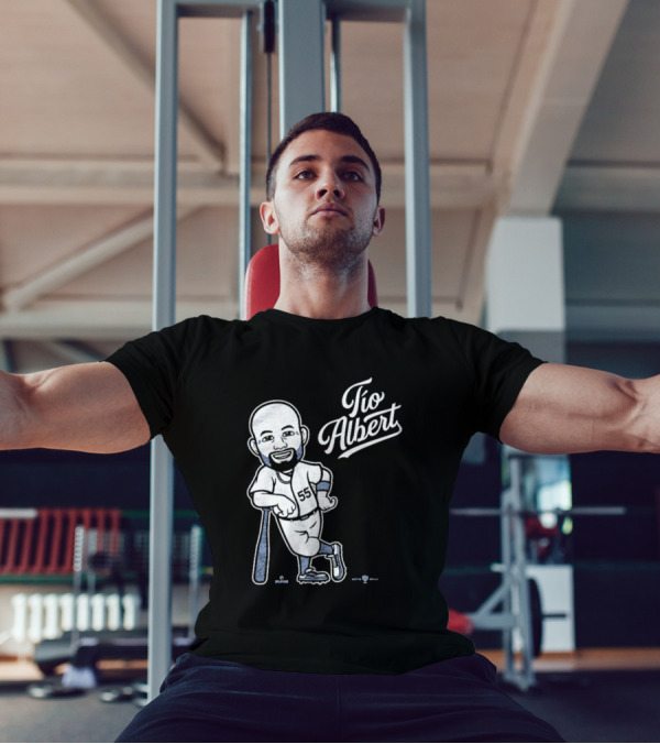 Tío Albert Baseball Player Cartoon With Bat And Number 55 T-Shirt