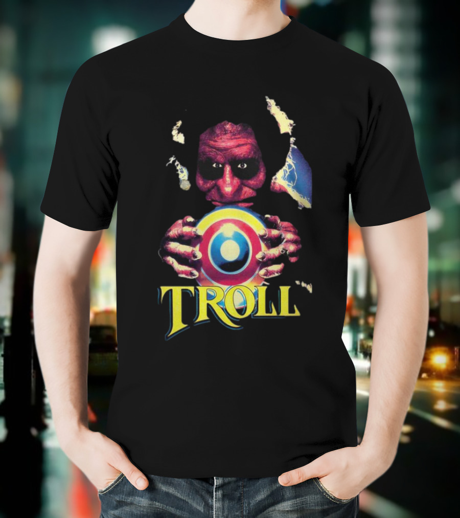 Troll Creepy Character Holding Colorful Orb T-Shirt