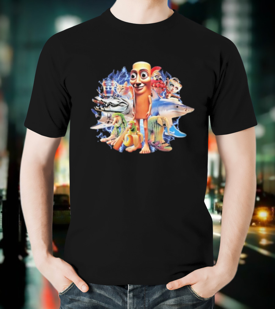 Tung Tung Tung Sahur Crocodilo Bombardino Tralalelo Tralala Br Br Patapim Brain Rot Crocodilo Bombardino Character Collage T-Shirt