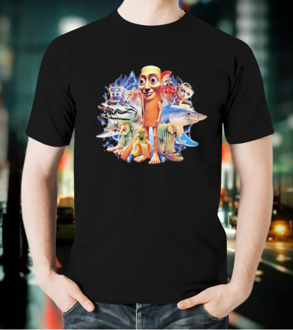 Tung Tung Tung Sahur Crocodilo Bombardino Tralalelo Tralala Br Br Patapim Brain Rot Crocodilo Bombardino Character Collage T-Shirt