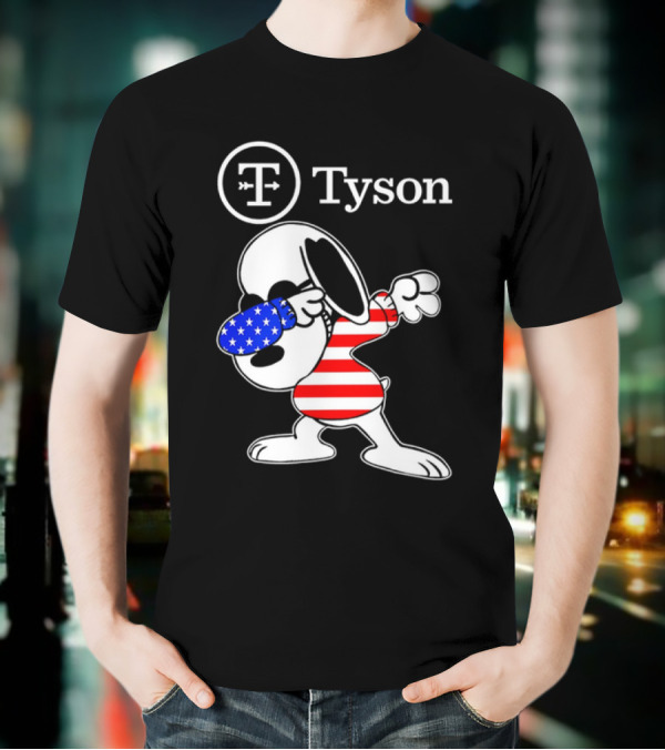 Tyson Foods Snoopy Dabbing American Flag Character T-Shirt